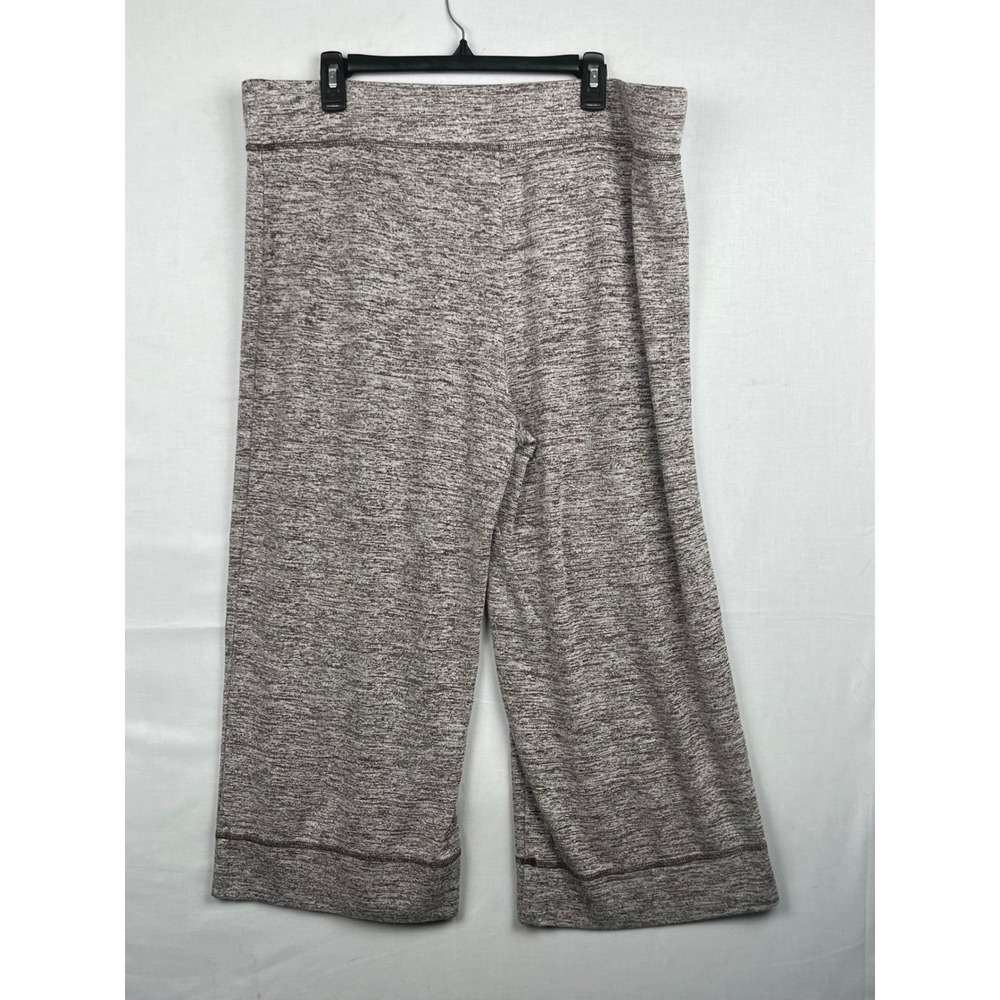 LOGO Lori Goldstein Crop Pants Brown Marl Space Dye Knit Plus Size 1X Wide Leg - Picture 10 of 11